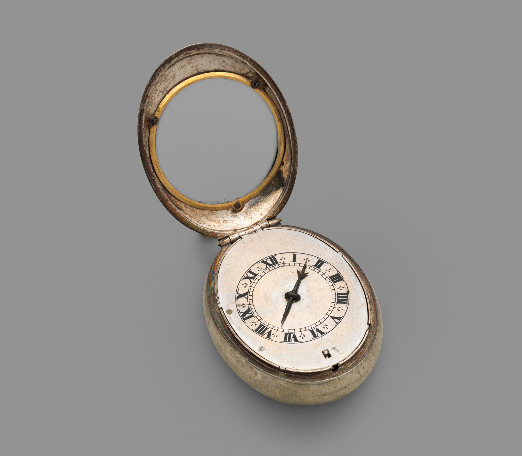Montre Edward East vers 1640, boîtier ouvert et cadran en argent