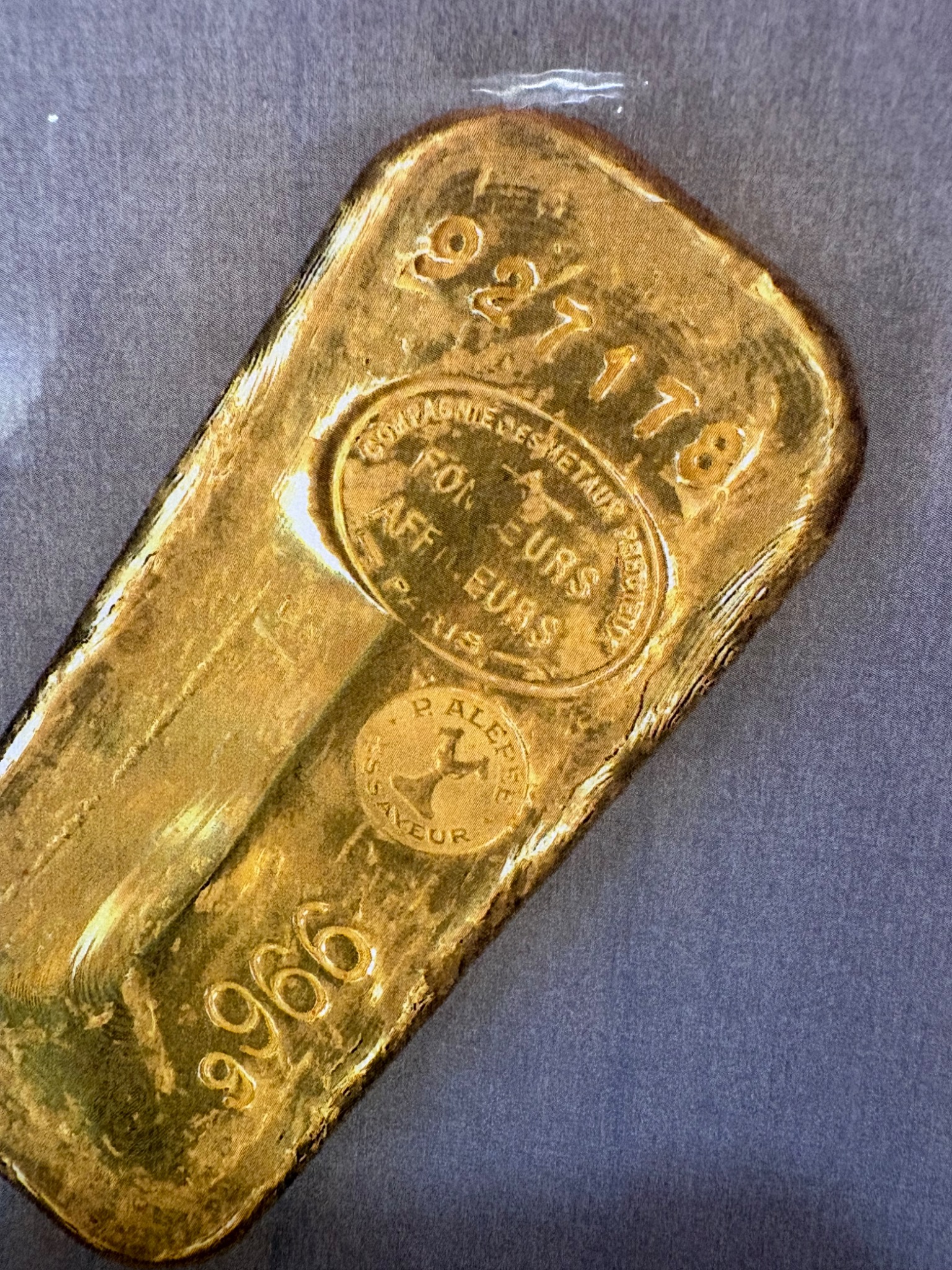 Le lingot ancien d’un rachat réel SC GOLD
