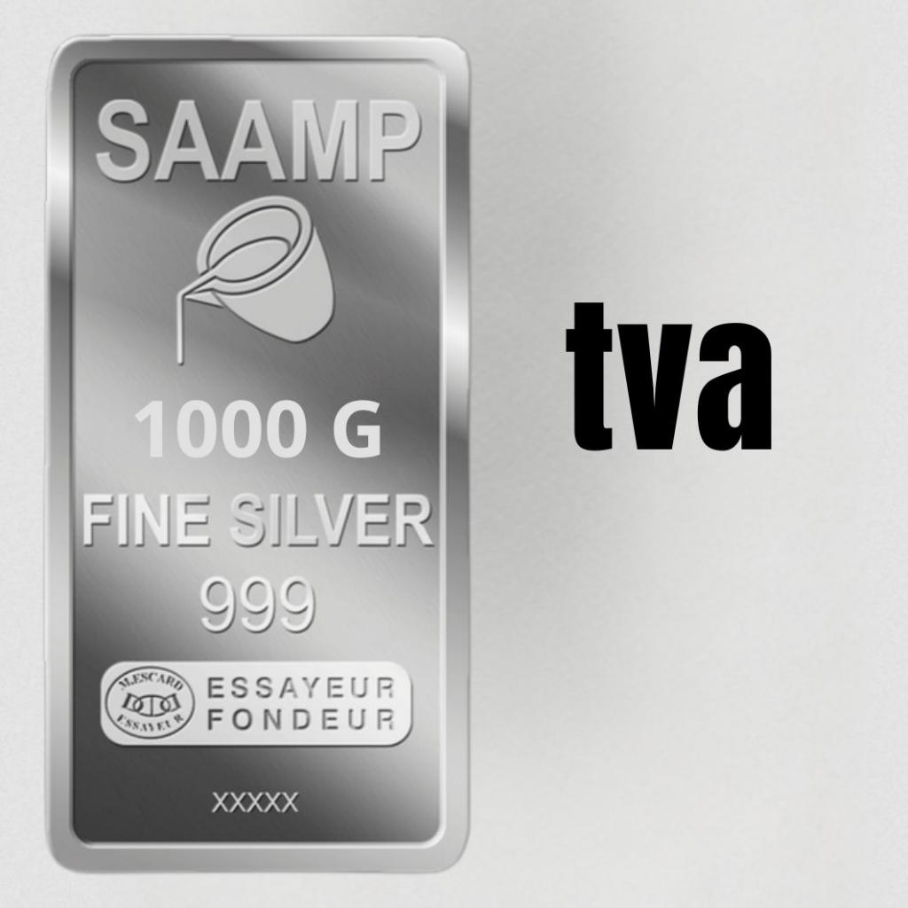 Lingot argent 1 kg SAAMP — visuel non contractuel